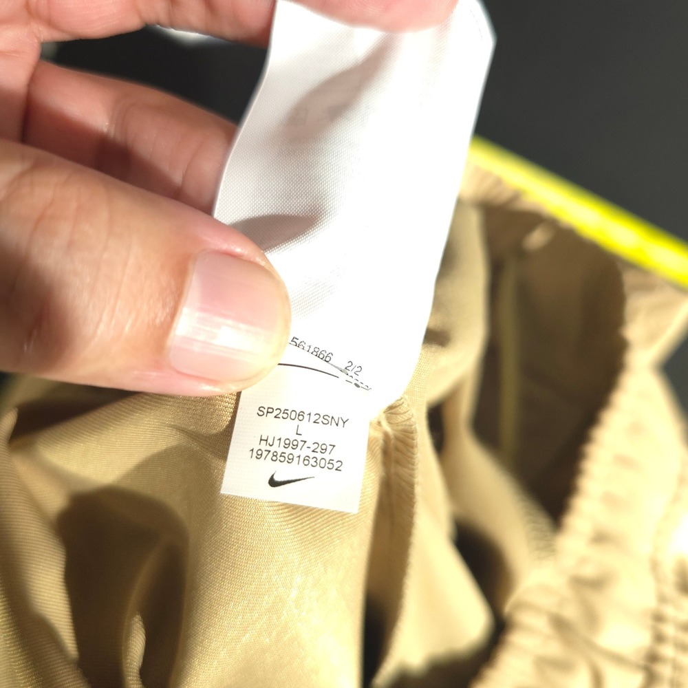 Nike Woven Chino Pants Mens Large Tan HJ1997-297 Elastic Waist Tapered Khaki - Picture 13 of 15